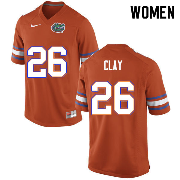 Women #26 Robert Clay Florida Gators College Football Jerseys Sale-Orange